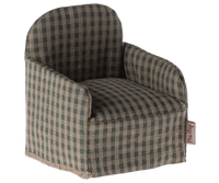 Fauteuil souris, vert vichy